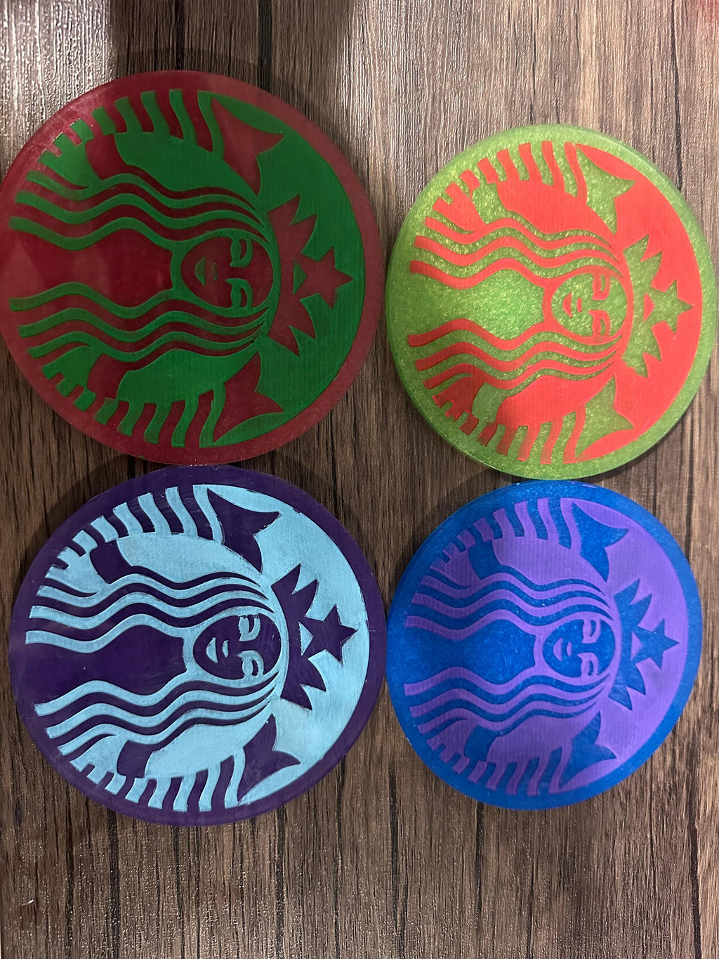 Handmade Starbucks-Inspired Resin Coasters – Coffee Lover Gift