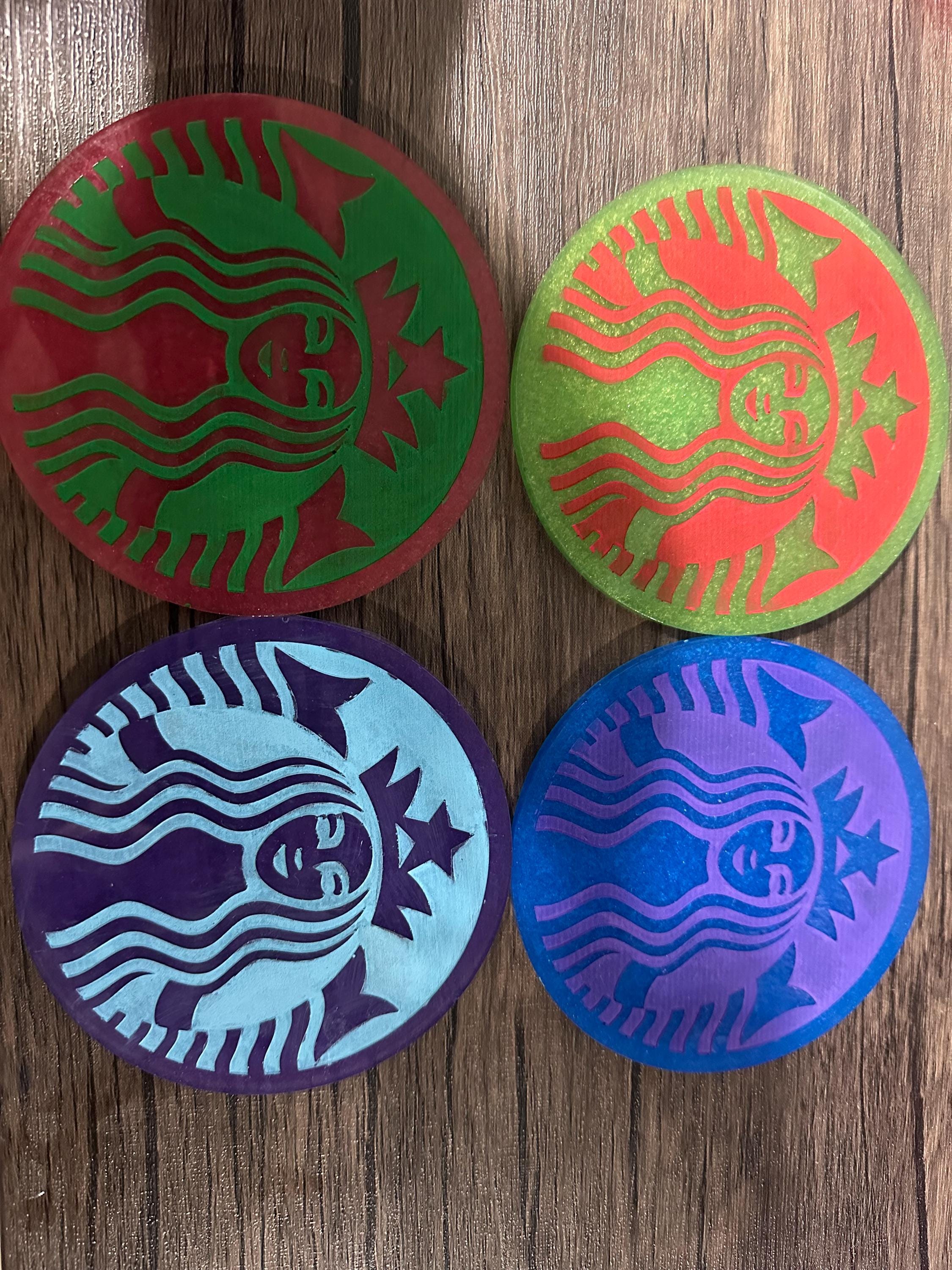 Handmade Starbucks-Inspired Resin Coasters – Coffee Lover Gift