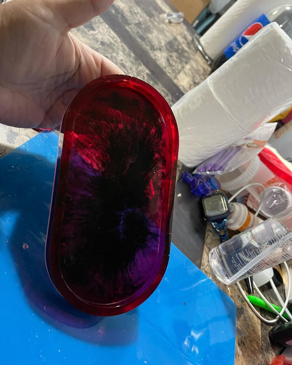 Handmade Resin Catch-All Tray – Desk & Entryway Organizer